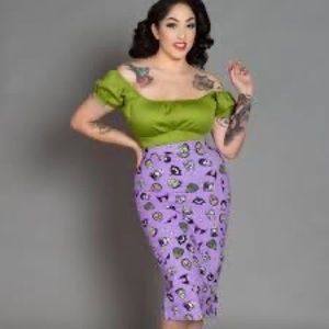 Pinup Couture for Everybody SMALL Monster Purple Skirt